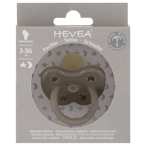 Hevea dummy pacifier uk grey natural rubber plastic free