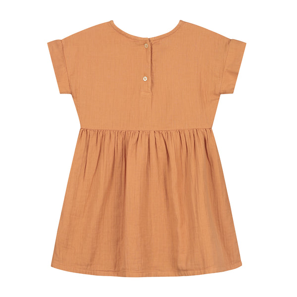 Daily Brat UK Organic cotton brown dress sustainable conscious minimalist daisy