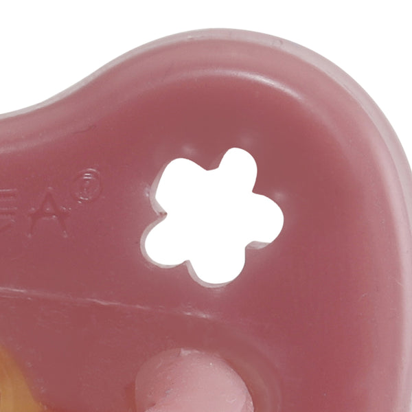 Hevea dummy pacifier uk pink natural rubber plastic free