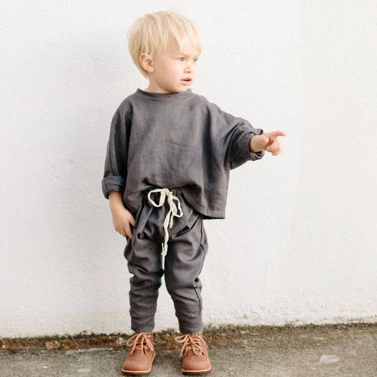 Kind and nature uk grey linen top coords sustainable conscious unisex