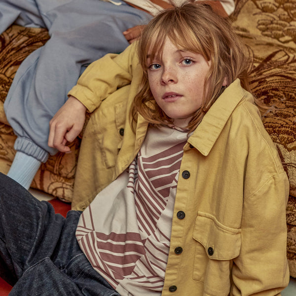 OVERSIZED TEE - HUSH VIOLET AND SABLE LINES