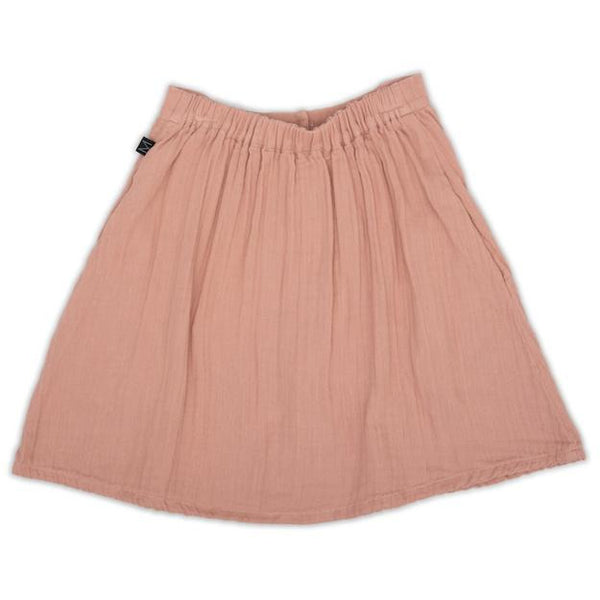 Monkind UK skirt Organic Sustainable Conscious dusty rose pink midi