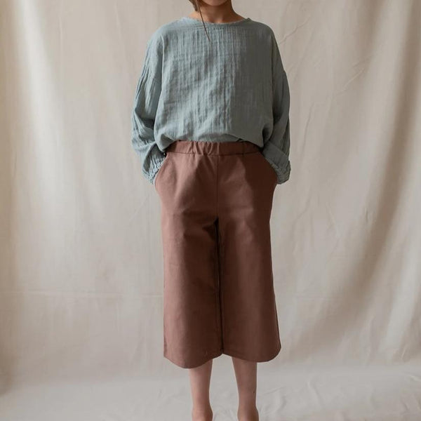 Monkind UK trousers culottes Organic Sustainable Conscious brown