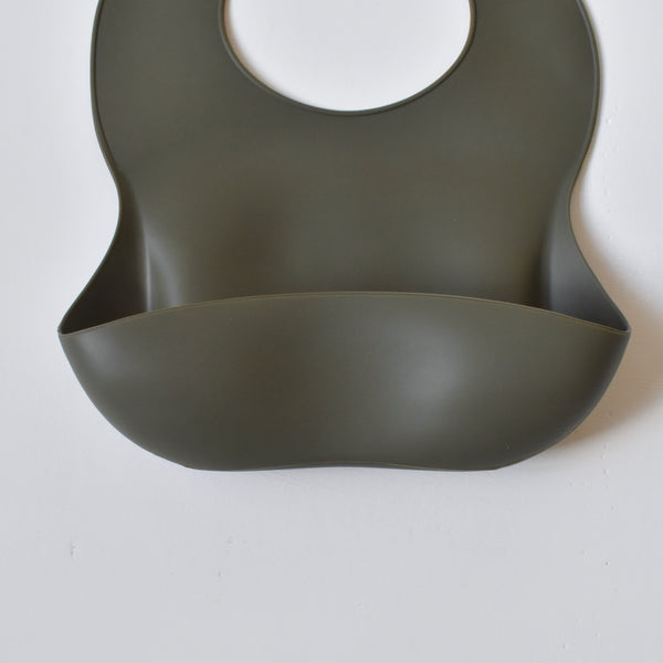 silicone baby bib olive green uk sustainable conscious plastic free dove and dovelet