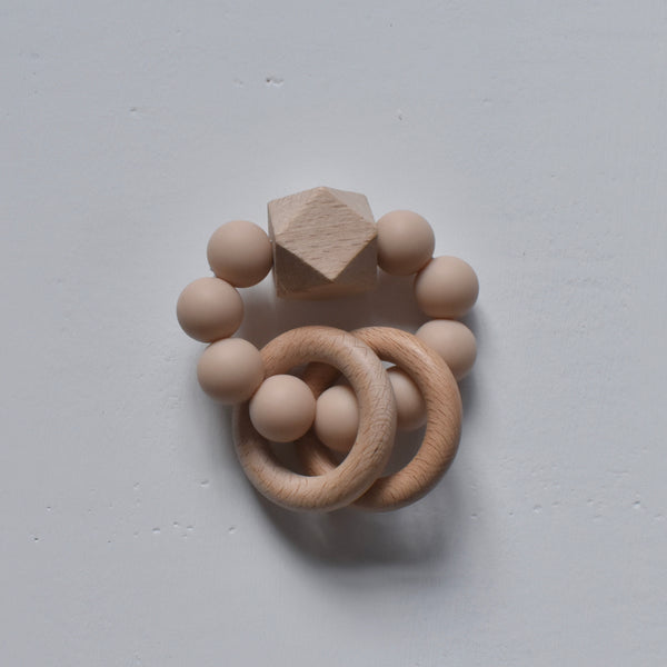 Dove and dovelet uk teething rattle silicone natural cream