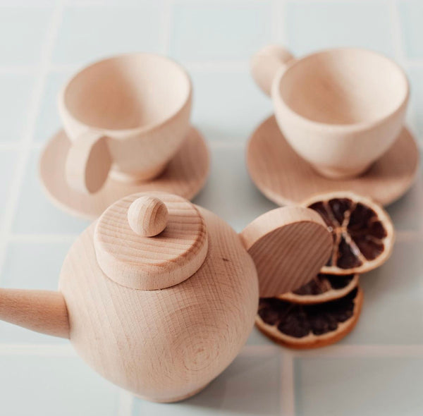 HEIRLOOM WOODEN TEA SET