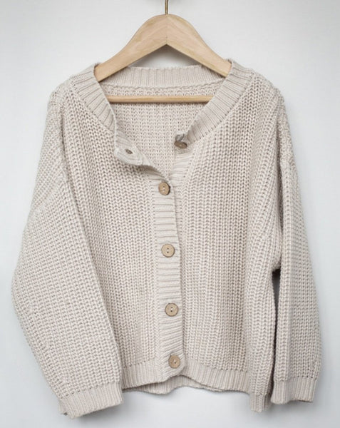 THE CHUNKY CARDIGAN - OATMEAL
