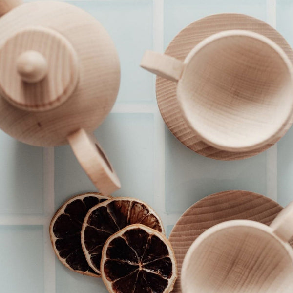 HEIRLOOM WOODEN TEA SET
