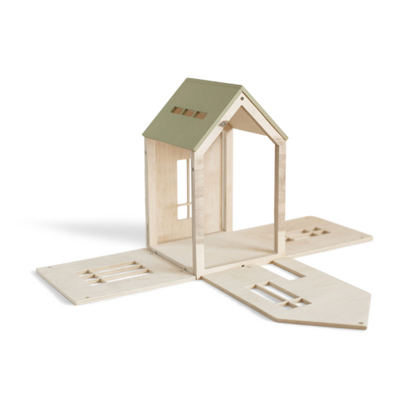 WOODEN DOLLHOUSE - OLIVE
