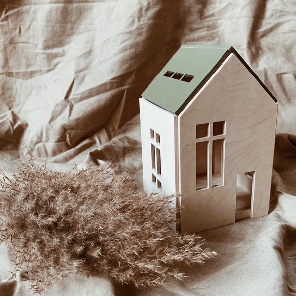 WOODEN DOLLHOUSE - OLIVE