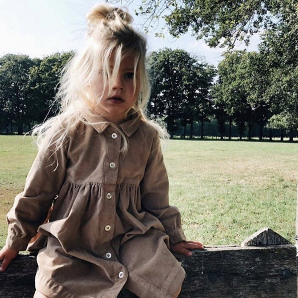BROOKE CORDUROY DRESS - KHAKI