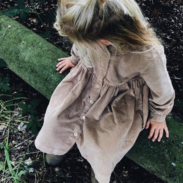 BROOKE CORDUROY DRESS - KHAKI
