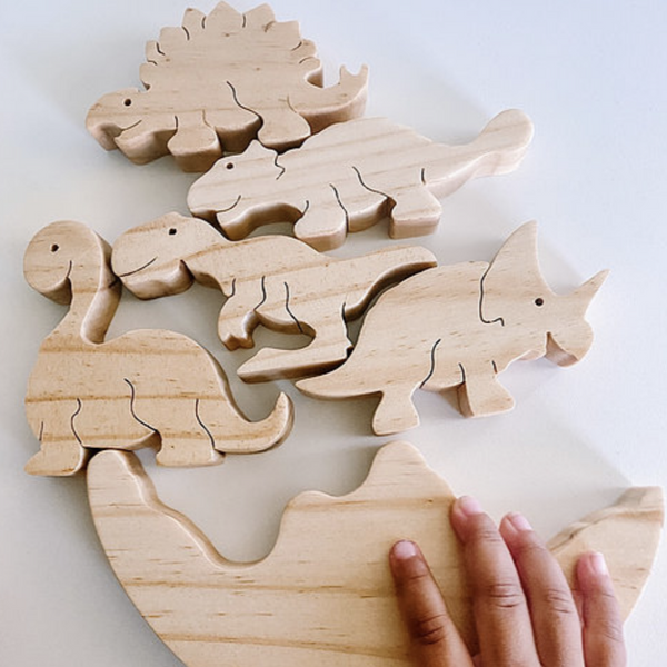 WOODEN DINOSAURS STACKING TOY