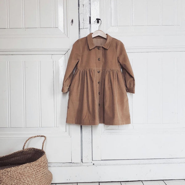 BROOKE CORDUROY DRESS - KHAKI