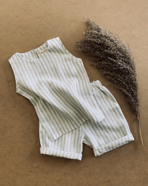SHORTS - NATURAL STRIPE