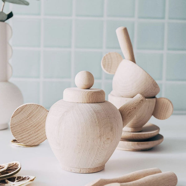 HEIRLOOM WOODEN TEA SET