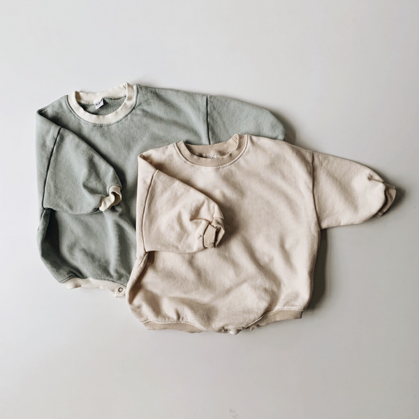 SWEATSHIRT ROMPER - SAGE