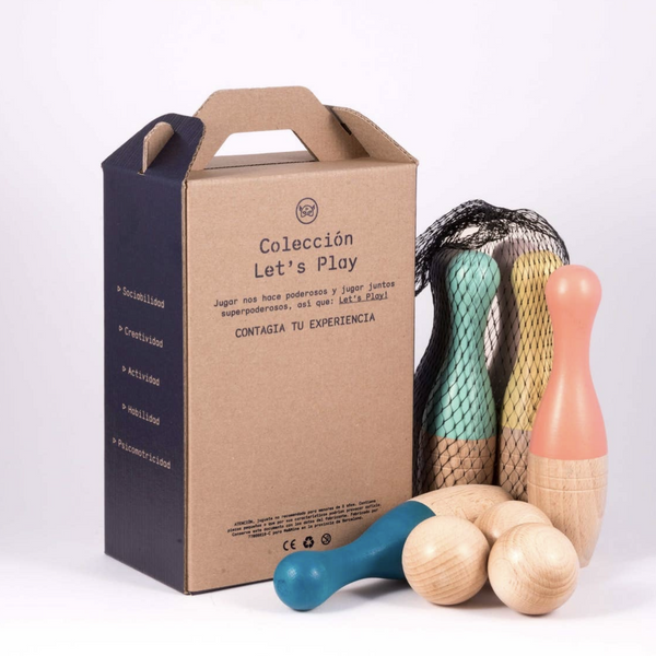 WOODEN BOWLING SET - PASTEL