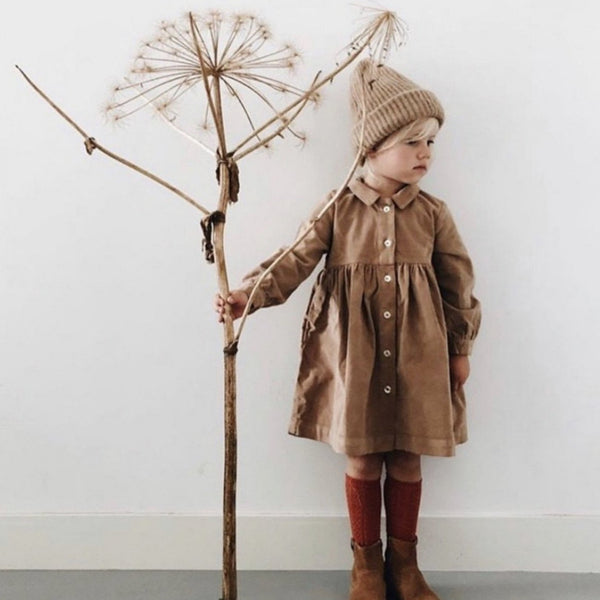 BROOKE CORDUROY DRESS - KHAKI