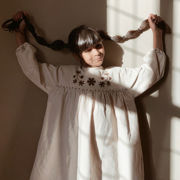 THE FLORA DRESS - ECRU