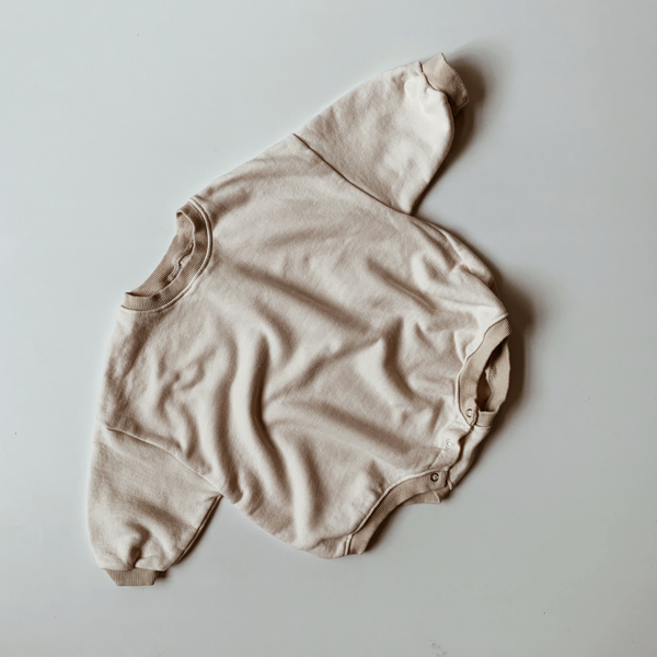 SWEATSHIRT ROMPER - CREAM