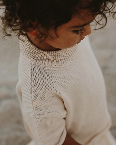 LIGHT KNIT BOXY TEE - SAND