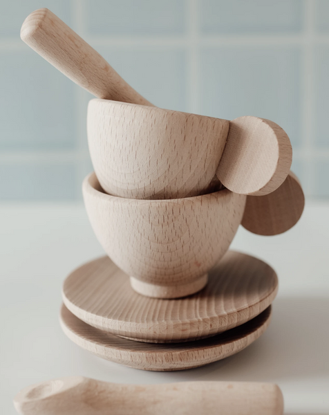 HEIRLOOM WOODEN TEA SET