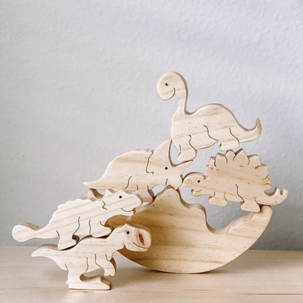 WOODEN DINOSAURS STACKING TOY