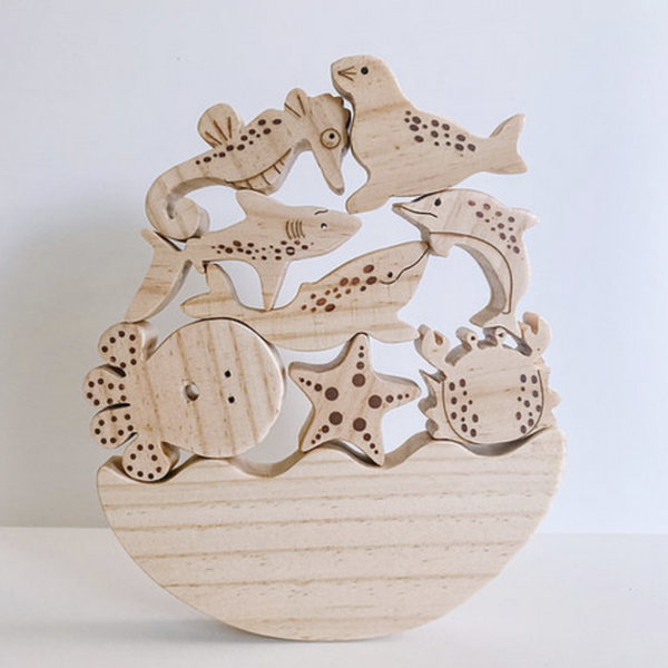 WOODEN SEA LIFE STACKING TOY