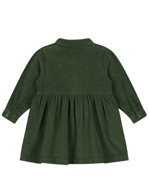 BROOKE CORDUROY DRESS - OLIVE ROSE