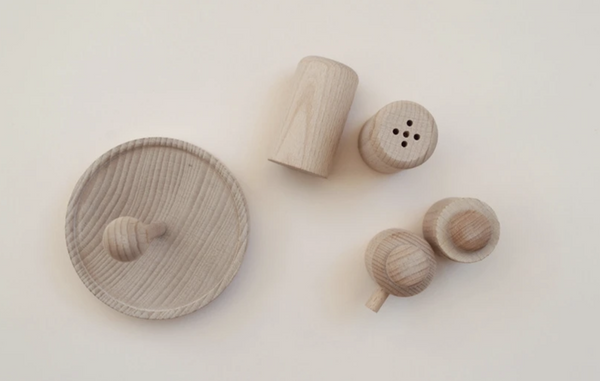 WOODEN SALT AND PEPPER SHAKERS SET