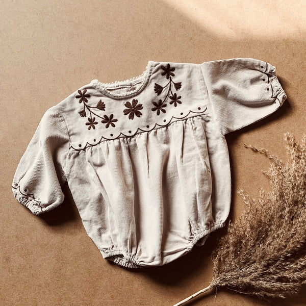 THE FLORA ROMPER - ECRU