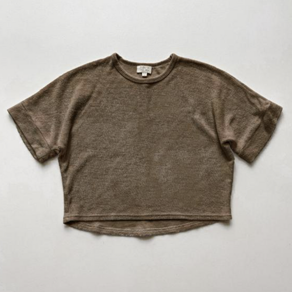 OVERSIZED BOXY TERRY TOP - WALNUT