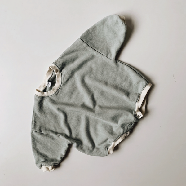 SWEATSHIRT ROMPER - SAGE