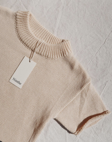 LIGHT KNIT BOXY TEE - SAND