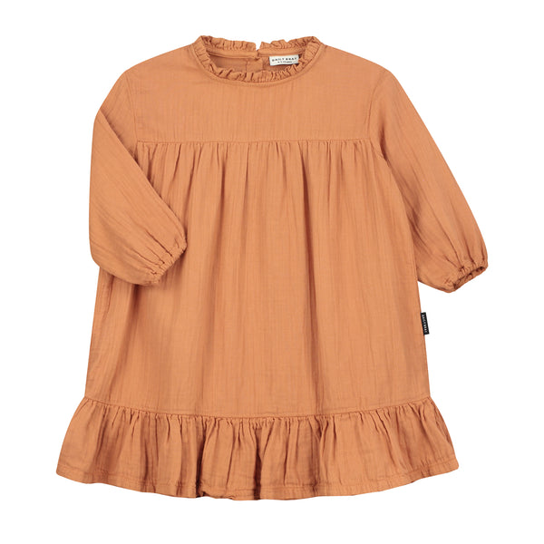 Daily Brat UK Organic cotton brown dress sustainable conscious oversized lois