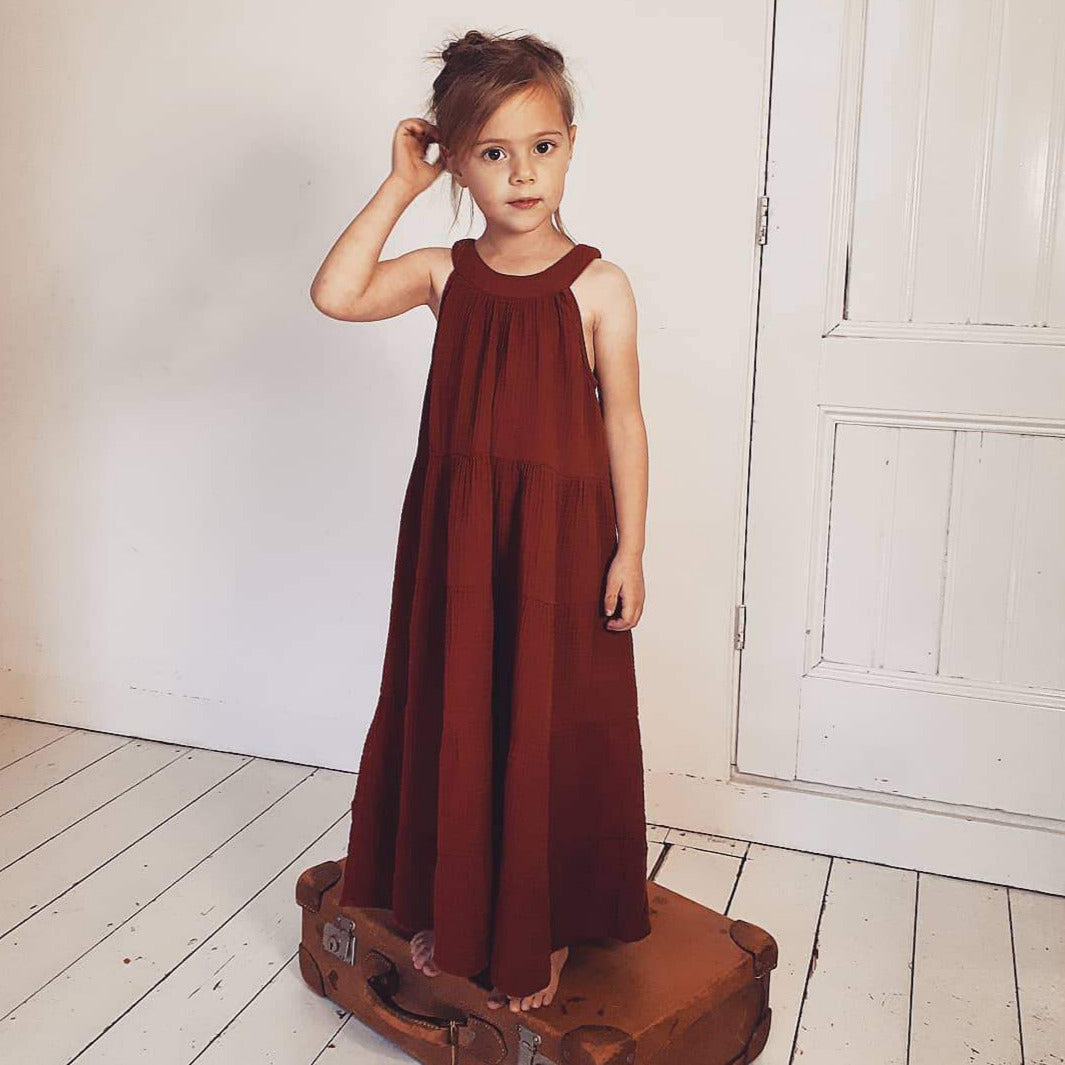 DOLLY MAXI DRESS - RICH ROSEWOOD
