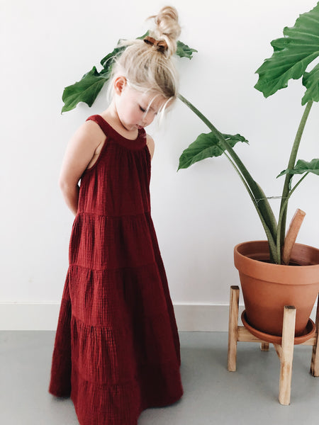 DOLLY MAXI DRESS - RICH ROSEWOOD