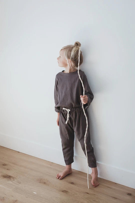 THE son and daughter KOA LINEN SETS 3-4y KOA LINEN TOP - TAN