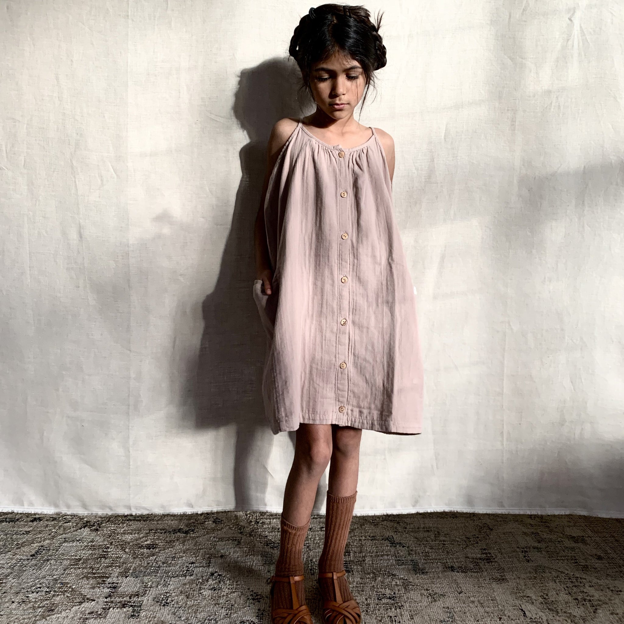 Matona uk organic cotton pink sustainable conscious oversized dress
