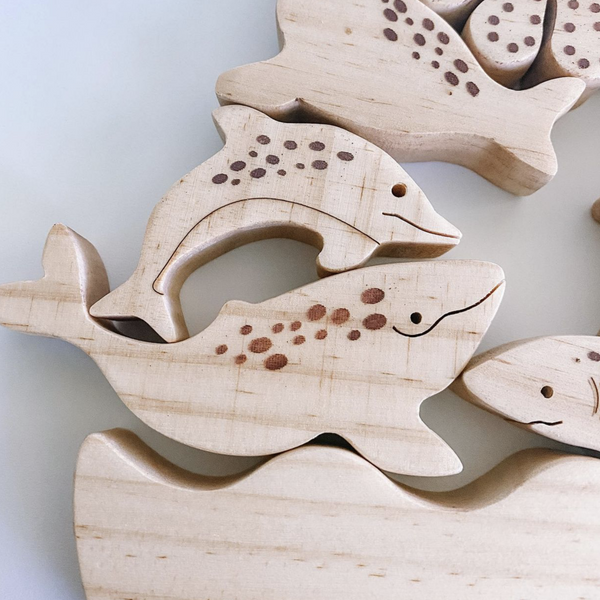 WOODEN SEA LIFE STACKING TOY