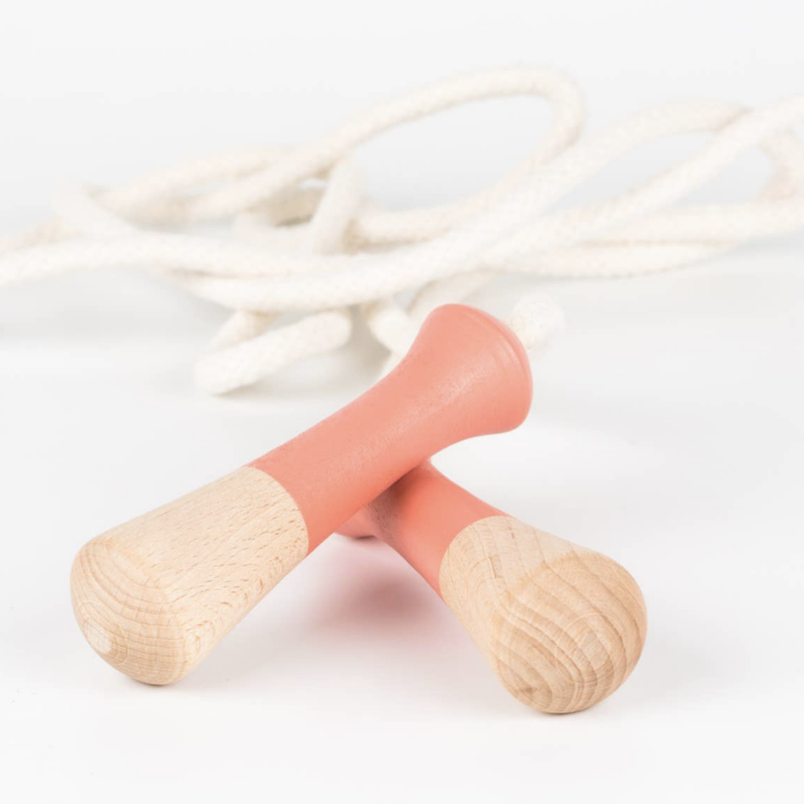 WOODEN SKIPPING ROPE - CORAL