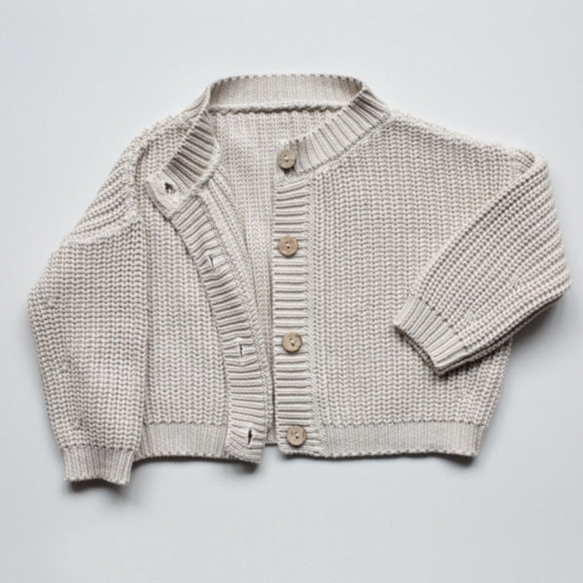 THE CHUNKY CARDIGAN OATMEAL WE ROAM WILD