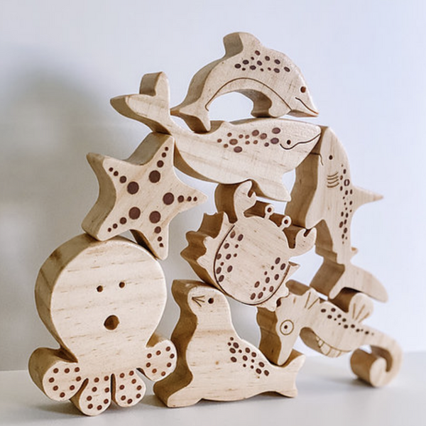 WOODEN SEA LIFE STACKING TOY